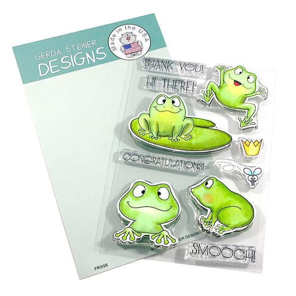 Frogs 4x6 Clear Stamp Set (ENGLISH VERSION) GSD685 Gerda Steiner