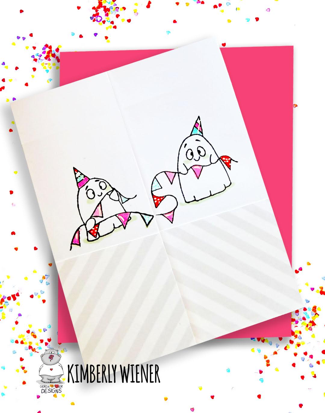 Gatefold card has sweetest FAB-BOO lous Bday Wishes inside!!!