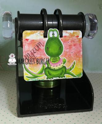 Mjam - Watermelon Dinosaur Card by Margreet