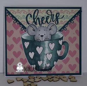 Mouse in cup card by Margreet