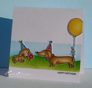 Dachshunds birthday card - Larissa