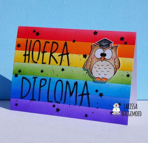 Graduation owl (freebie digital stamp) - Larissa