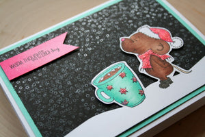 Fussy Cutting a Winter Scene and Stamping a Blizzard