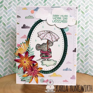 Umbrella Mouse Get Well Card with Karla