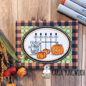 Mummy Kitten and Jack-o-Lantern Card with video by Karla