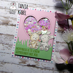 Pink Cards, Easter Bunnies , Friends, Flower, Stamp Set 