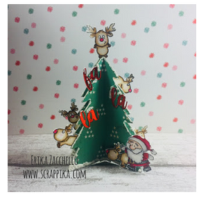 Christmas Tree Paper Craft Project with Reindeer
