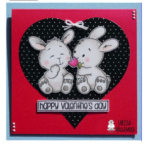Bunny friends (clear stamp) - Happy valentine's day - Larissa