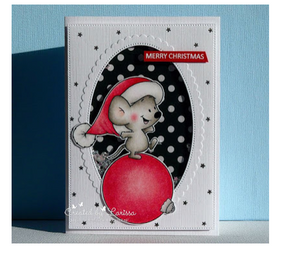 Stamp of the month for november - Balancing holiday mouse