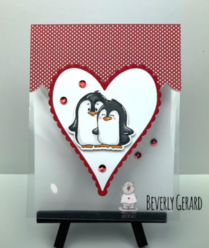 'Valentine Penguins' Acetate Card