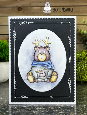 Beary, Merry Christmas Holiday Card by Beckie