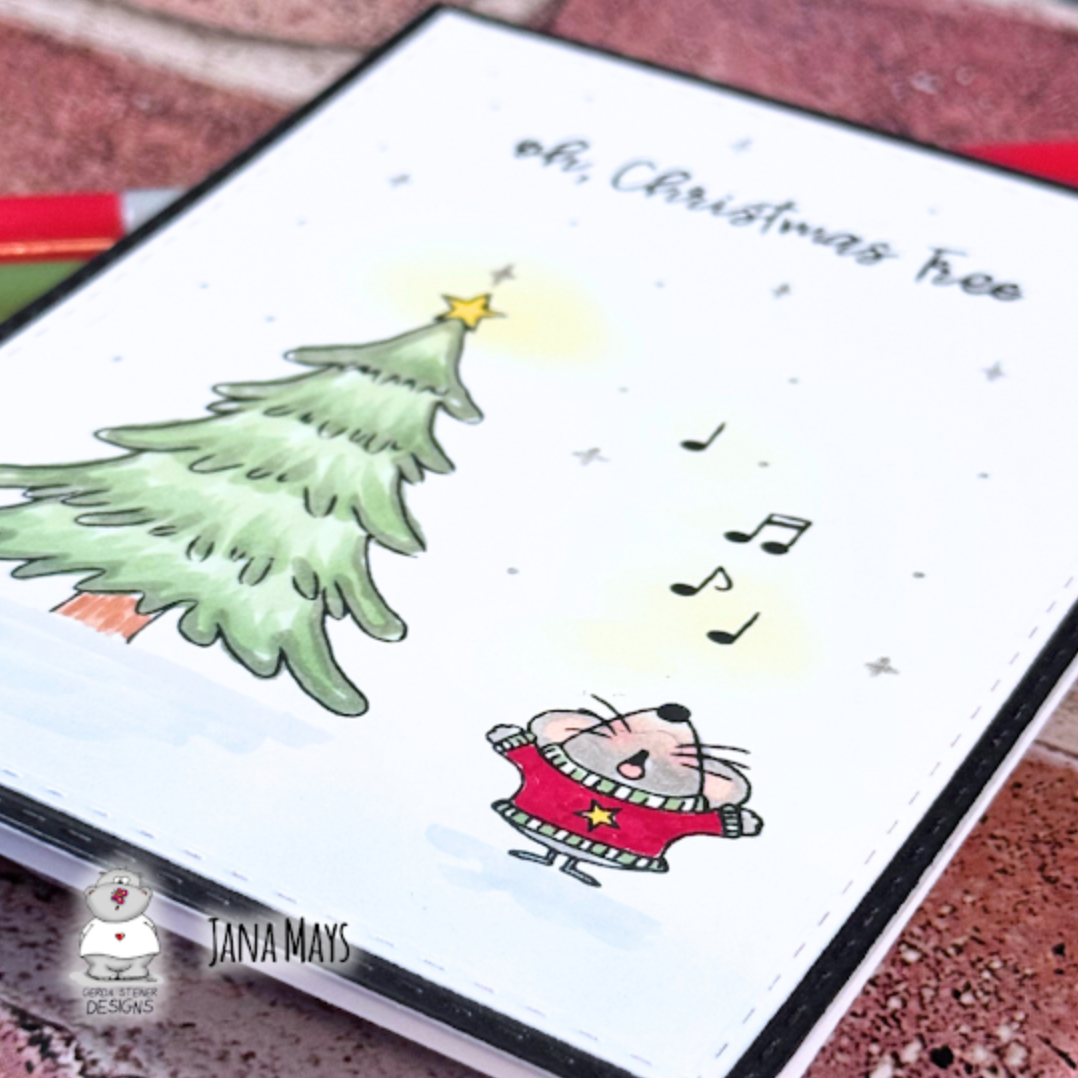Oh, Christmas Tree! Soft &amp; Glowing Holiday Card 🐭 - Project by Jana