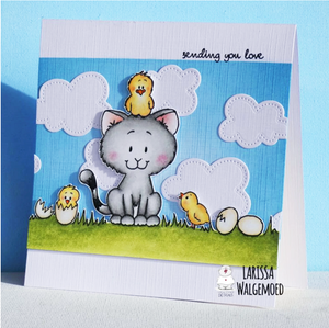 Sending you  love - Sweet cat and Chick card by Larissa