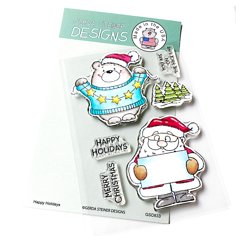 Happy Holidays - 4x6 Clear Stamp Set - GSD833
