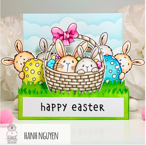 Free Easter Coloring - Easter whimsy with our "Peek-a-Bunny" Digital Stamp