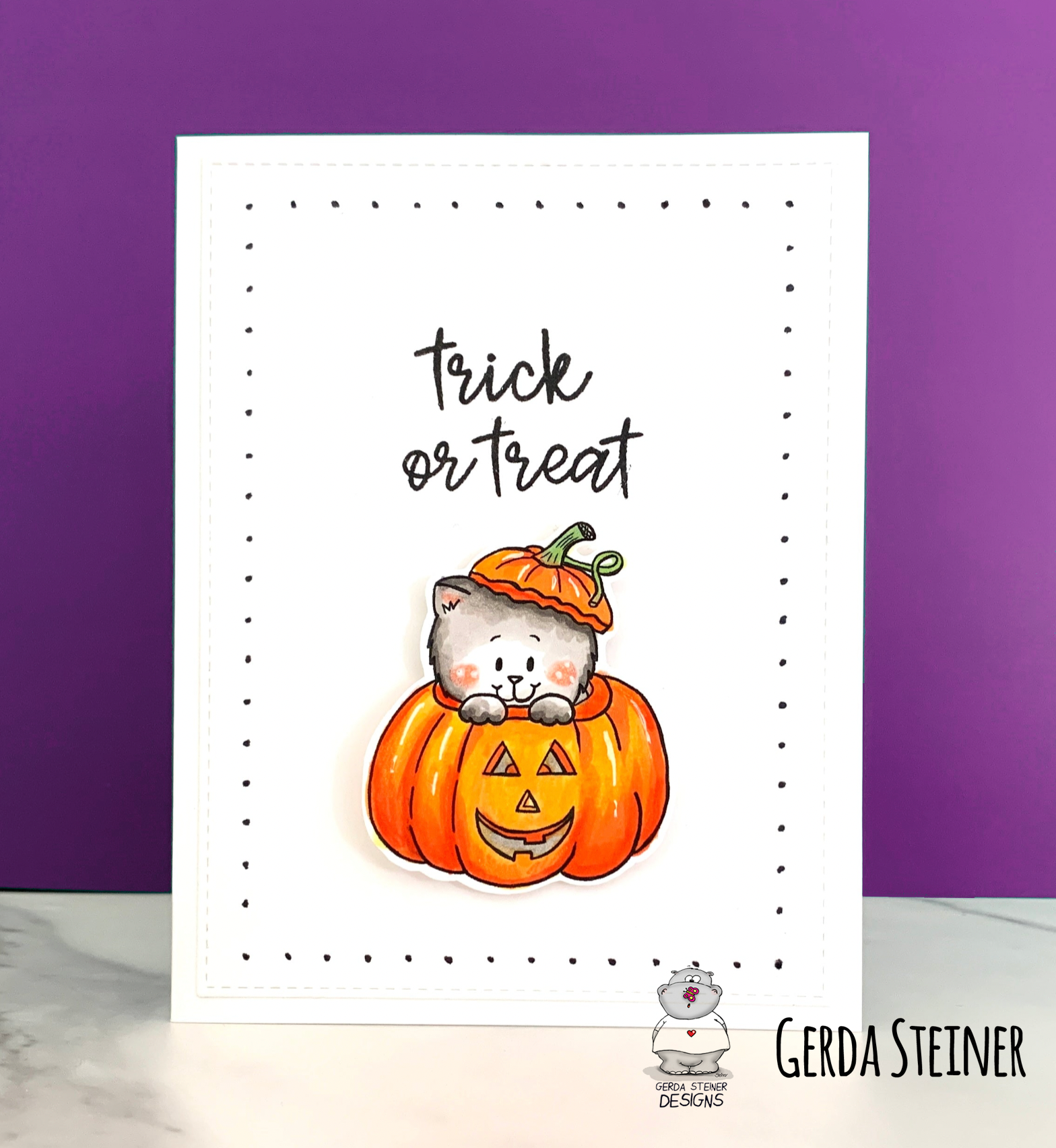 Pumpkin Kitty - Digital Stamp