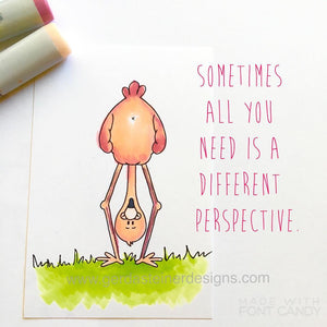 Different Perspective Flamingo Upside Down - Digital Stamp - Clearstamps - Clear Stamps - Cardmaking- Ideas- papercrafting- handmade - cards-  Papercrafts - Gerda Steiner Designs