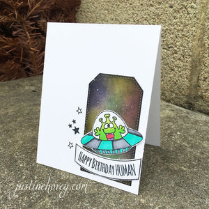 Alien Invasion 4x6 Clear Stamp Set - Clearstamps - Clear Stamps - Cardmaking- Ideas- papercrafting- handmade - cards-  Papercrafts - Gerda Steiner Designs