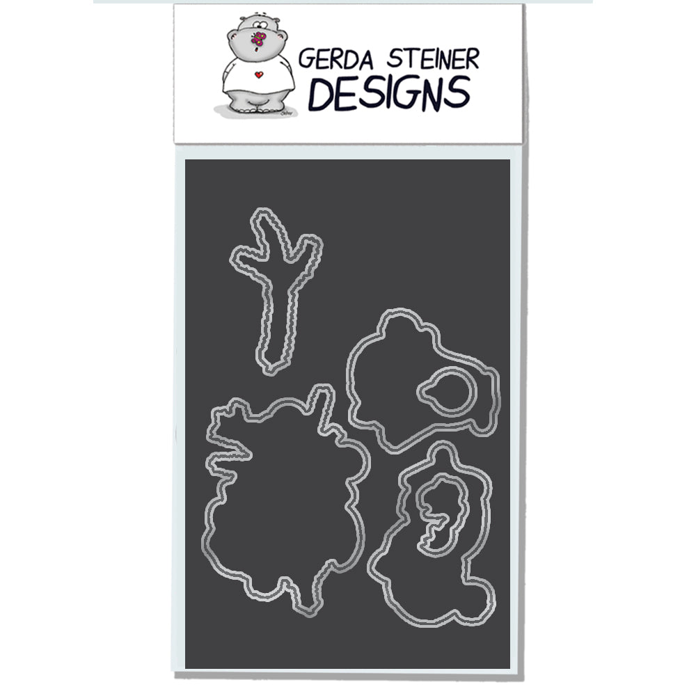 Christmas Kitten 4x6 Die Set - Clearstamps - Clear Stamps - Cardmaking- Ideas- papercrafting- handmade - cards-  Papercrafts - Gerda Steiner Designs