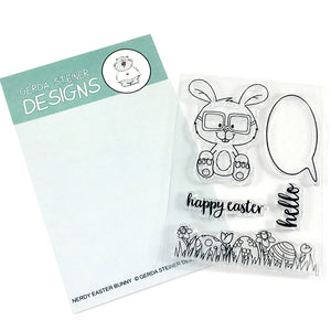 Nerdy Easter Bunny 3x4 Clear Stamp Set - Clearstamps - Clear Stamps - Cardmaking- Ideas- papercrafting- handmade - cards-  Papercrafts - Gerda Steiner Designs