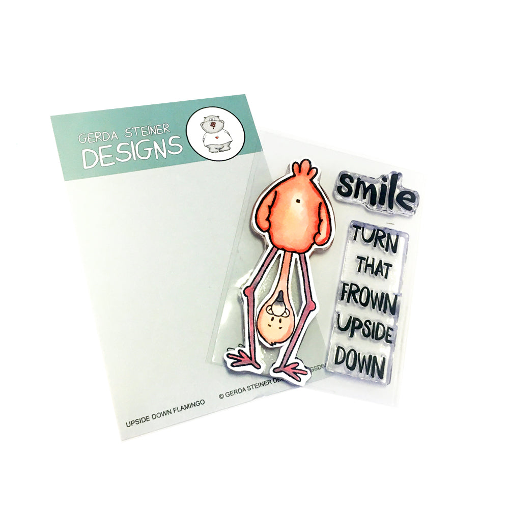 Upside Down Flamingo 3x4 Clear Stamp Set - Clearstamps - Clear Stamps - Cardmaking- Ideas- papercrafting- handmade - cards-  Papercrafts - Gerda Steiner Designs