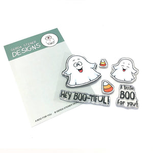 A Boo For You 3x4 Clear Stamp Set - Clearstamps - Clear Stamps - Cardmaking- Ideas- papercrafting- handmade - cards-  Papercrafts - Gerda Steiner Designs