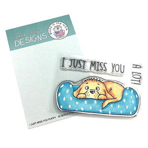 I Just Miss You Puppy 3x4 Clear Stamp Set - Clearstamps - Clear Stamps - Cardmaking- Ideas- papercrafting- handmade - cards-  Papercrafts - Gerda Steiner Designs