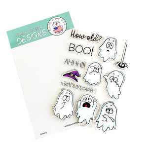 Ghosts 4x6 Clear Stamp Set - Clearstamps - Clear Stamps - Cardmaking- Ideas- papercrafting- handmade - cards-  Papercrafts - Gerda Steiner Designs