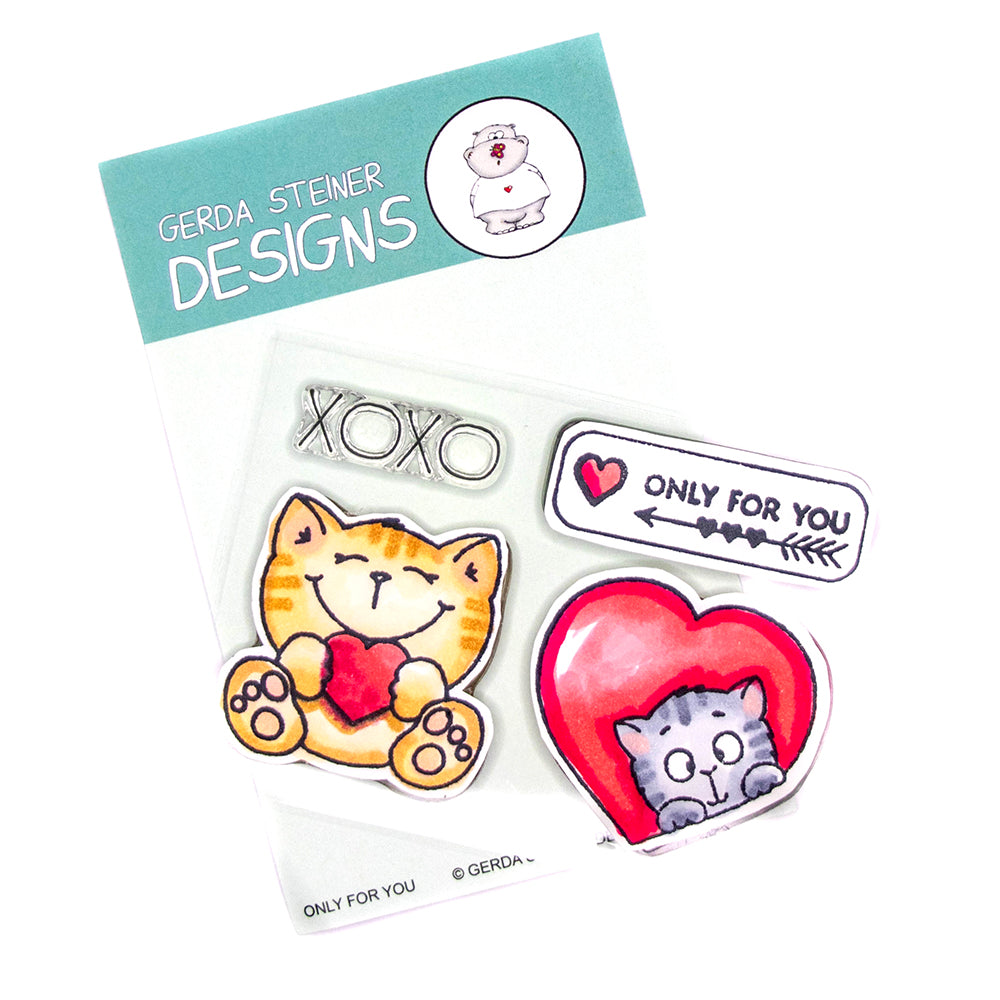 Only for you 3x4 Clear Stamp Set - Clearstamps - Clear Stamps - Cardmaking- Ideas- papercrafting- handmade - cards-  Papercrafts - Gerda Steiner Designs