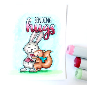 Sending Hugs - Digital Stamp - Clearstamps - Clear Stamps - Cardmaking- Ideas- papercrafting- handmade - cards-  Papercrafts - Gerda Steiner Designs