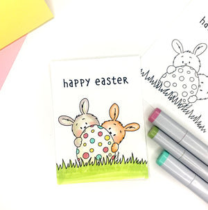 Easter Bunnies Digital Stamp - Clearstamps - Clear Stamps - Cardmaking- Ideas- papercrafting- handmade - cards-  Papercrafts - Gerda Steiner Designs