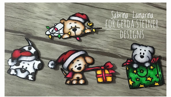 Christmas Puppies 4x6 Clear Stamp Set - Clearstamps - Clear Stamps - Cardmaking- Ideas- papercrafting- handmade - cards-  Papercrafts - Gerda Steiner Designs