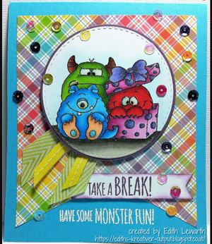 Monster Fun 4x6 Clear Stamp Set - Clearstamps - Clear Stamps - Cardmaking- Ideas- papercrafting- handmade - cards-  Papercrafts - Gerda Steiner Designs