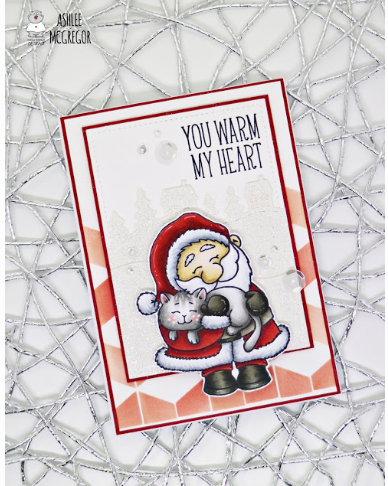 Santa And A Kitten 3x4 Clear Stamp Set - Clearstamps - Clear Stamps - Cardmaking- Ideas- papercrafting- handmade - cards-  Papercrafts - Gerda Steiner Designs