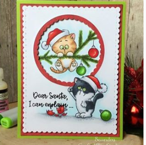 Christmas Kitten 4x6 Clear Stamp Set - Clearstamps - Clear Stamps - Cardmaking- Ideas- papercrafting- handmade - cards-  Papercrafts - Gerda Steiner Designs