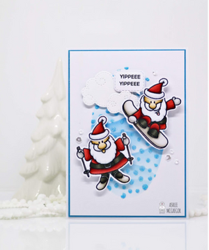 Sportsy Santa 4x6 Clear Stamp Set - Clearstamps - Clear Stamps - Cardmaking- Ideas- papercrafting- handmade - cards-  Papercrafts - Gerda Steiner Designs