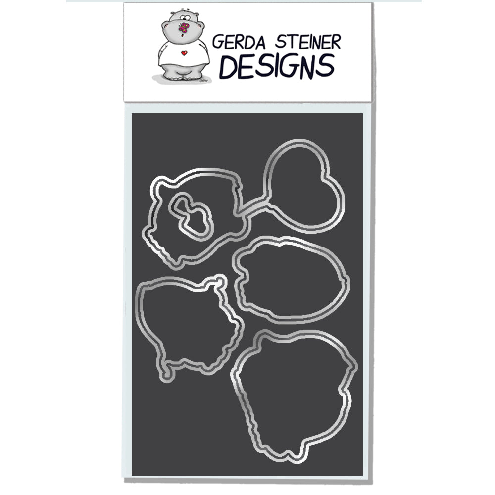 Valentine Penguins 4x6 Die Set - GSD624DIE - Gerda Steiner Designs, LLC